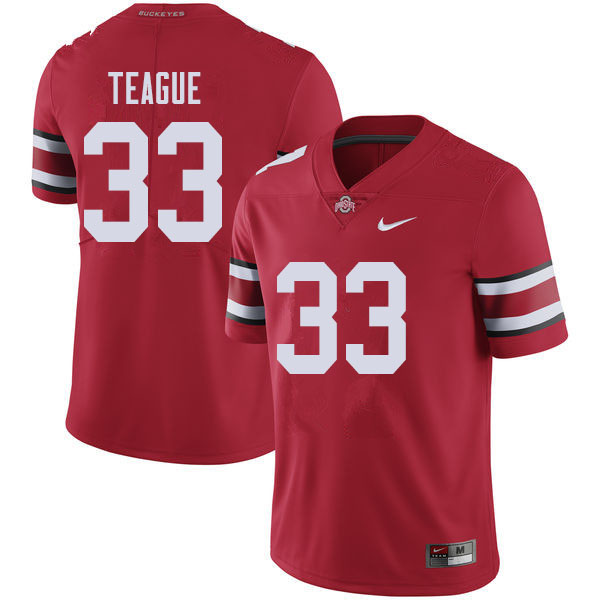 Men #33 Master Teague Ohio State Buckeyes College Football Jerseys Sale-Red